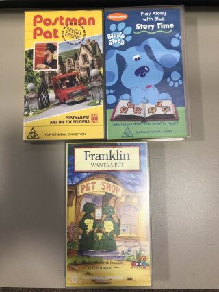 Postman Pat And The Toy Soldiers,  Blues Clues,  Franklin Vhs Tapes Rare