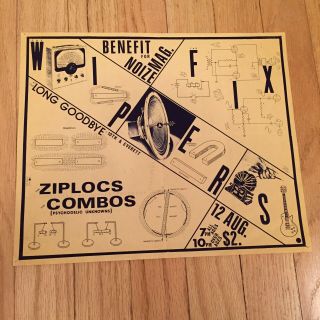 Wipers Flyer 1979 Ziplocs,  Combos,  The Fix Portland Oregon Punk Rare