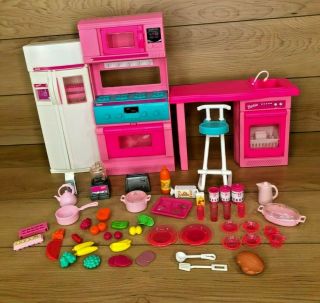 Vintage Barbie So Much To Do Kitchen Set Mattel 1994 Stove Fridge Sink