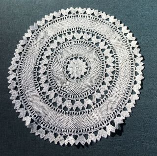 Rare Antique Vintage Handmade Armenian Knotted Needle Lace Doily Not Crochet