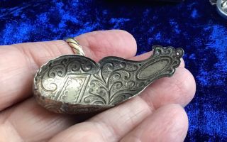 Unusual Antique Victorian White Metal Caddy Spoon