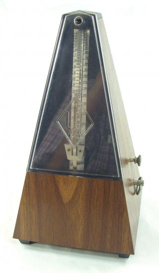 Vintage Wittner 814k Wind Up Mechanical Metronome With Bell Plastic Case