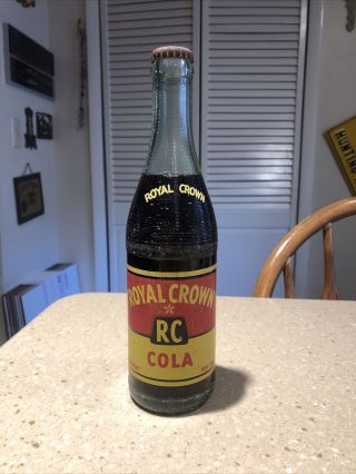 Rare Royal Crown Cola Rc Soda Bottle Logan West Virginia Wv Full