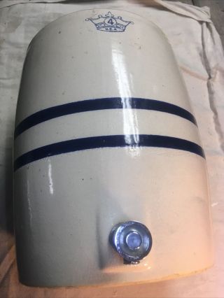 Great Vintage Usa 4 Stoneware Water Cooler,  4 Gallon With Spigot,  No Lid