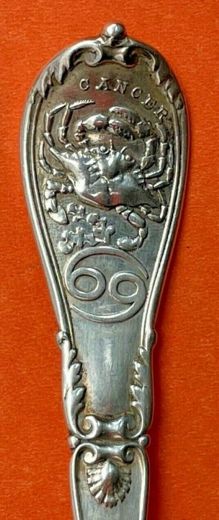 Big 5 - 7/8” June Birthmonth Zodiac Sterling Silver Souvenir Spoon By Gorham