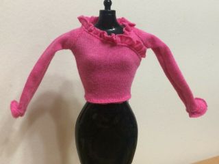 Barbie Doll Fashion Fever My Scene Pink Ruffle Neck Sweater Top Outfit Rare