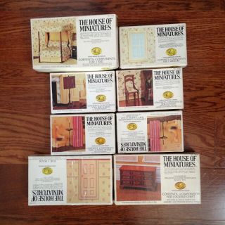 8 Vintage Dollhouse Furniture Kits House Of Miniatures X - Acto Complete?