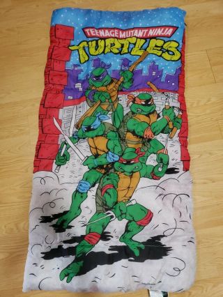 Vtg Teenage Mutant Ninja Turtles 1988 Sleeping Bag Zipper Tmnt Mirage - Rare