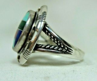 RELIOS CAROLYN POLLACK 925 STERLING SILVER TURQUOISE ONYX MALACHITE RING SZ6 3