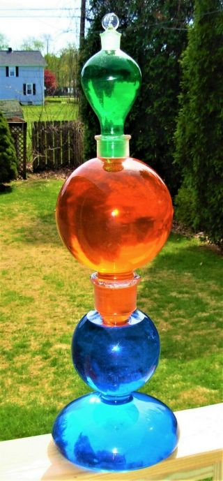Large Rare Pharmacy Hand Blown Glass Jar Apothecary Show Globe Glass Bottle 2