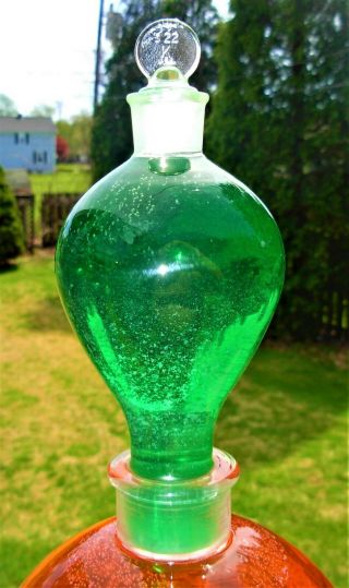 Large Rare Pharmacy Hand Blown Glass Jar Apothecary Show Globe Glass Bottle 4