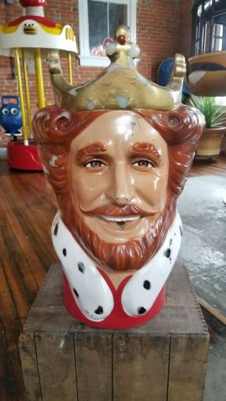 Vintage Rare Burger King Statue Helium Head.  Not Ronald Mcdonald.  Gas Oil Signs