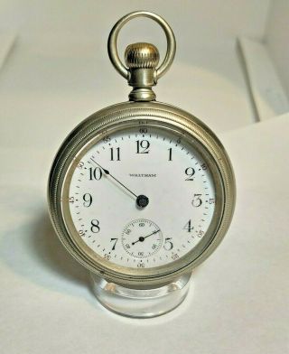 Antique Waltham Grade Sterling Swing Out 18 Size Pocket Watch Not Running
