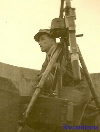Rare Wehrmacht Afrika Korps Soldier W/ Mg - 34 Machine Gun; Tobruk (libya)