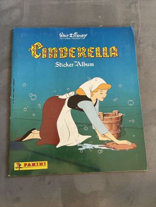 Vintage Cinderella Sticker Book Panini Disney Complete Full Stickers Italy Rare