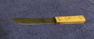 Antique Vtg6”blade Lamson&goodnow Sharp Thin Carbonbutcher Knife 5pin Wooden Hdl