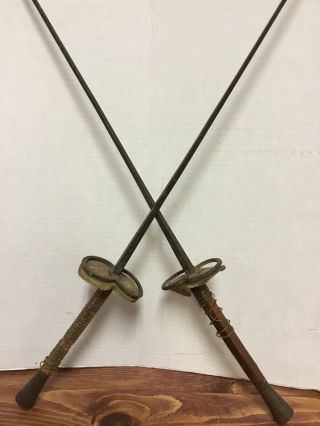 Very Old Antique " Rare " French Fencing Swords Pair