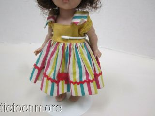 VINTAGE VOGUE GINNY DOLL BRUNETTE BLUE EYES PAINTED LASHES TINY MISS 39 DRESS 3