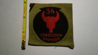Extremely Rare Wwi 34th Sandstorm Division Liberty Loan Patch.  Rare