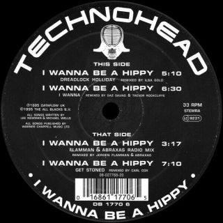 Technohead - I Wanna Be A Hippy (4 Mixes) Rare Uk 12 " Vinyl 1995 Carl Cox
