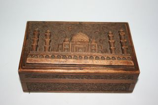 Antique Oriental Indian Wooden Carved Box
