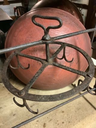 Rare 18th century forged iron rotating bird roaster England 3