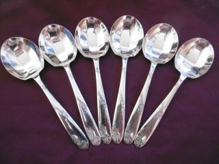 Lovely Set Of 6 Angora Silver Plated Epns Fruit Spoons