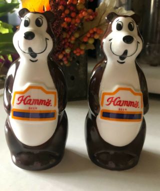 Rare Hamms Brown Bear Salt & Pepper Shakers
