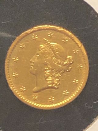 1854 - S $1 Gold Dollar Type 1 Small Liberty Head Rare Low 14,  632 Mintage