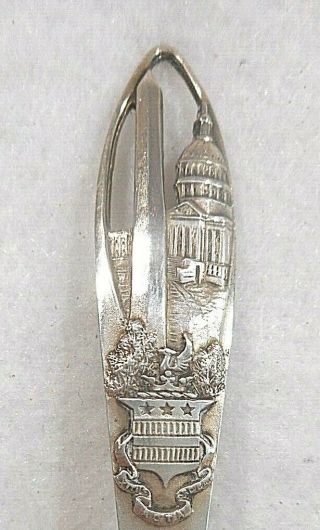 Sterling Silver Souvenir Spoon Washington Monument & Capitol Building Dc Ca 1900