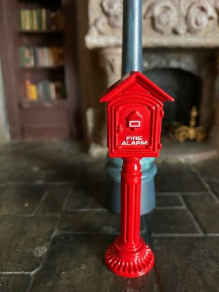 Vintage Miniature Dollhouse 1:12 Scale Heavy Metal Red Street Fire Call Box