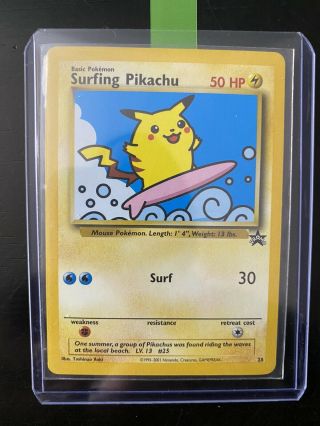Surfing Pikachu 28 Black Star Promo Wotc Rare Pokemon Card