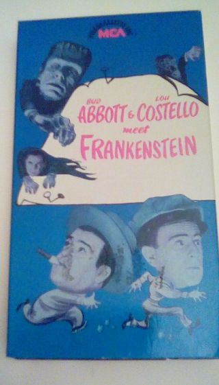 Abbott & Costello Meet Frankenstein Rare Mca Rainbow Logo 1949 Vhs Horror