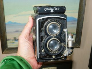 Antique Vintage Rolleiflex Franke & Heidecke Camera Carl Zeiss Compur No.  553958