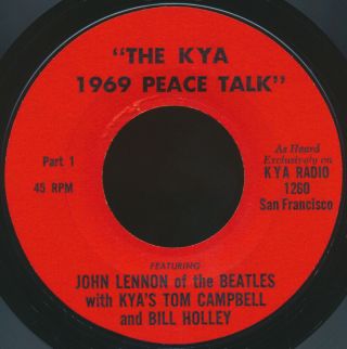 Beatles Very Rare Late 1969 John Lennon Kya Peace Talk Promo 45