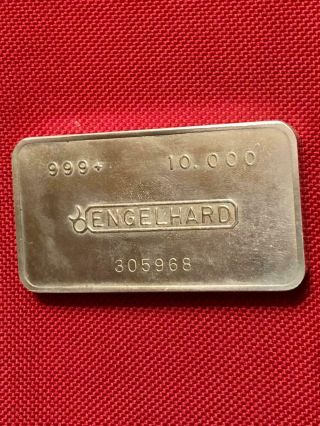 Rare 10 Oz Engelhard Canada Fine Silver Minted Bar Circa 
