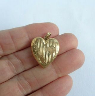 Vintage Antique Solid 10k Yellow Gold Heart Locket 2.  3g No Scrap