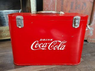Rare Vintage 1940s 50s Coca Cola Airline Cooler All Old Advertising