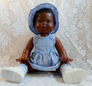 Vintage Doll Rub A Dub Dolly 1973 Ideal Corp African American Baby 17 "