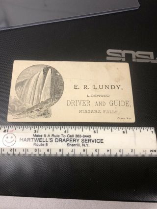 1900’s E.  R.  Lundy Driver And Guide Niagara Falls Ny Old Rare Business Card