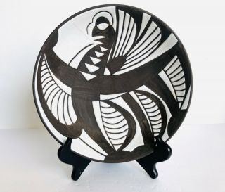 9.  5 " Rare Unusual Carved Ceramic & Glazed Studio Art Pottery " Pheonix " Signed