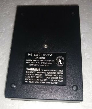 Micronta 18 - Range MultiTester No.  22 - 201U RadioShack w/ Leads 3