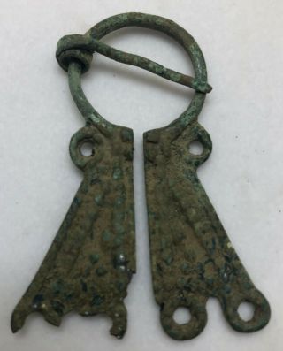 Authentic Ancient Lake Ladoga VIKING Artifact Bronze Fibula Brooch VV84B 2