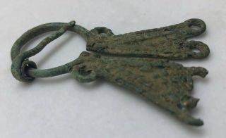 Authentic Ancient Lake Ladoga VIKING Artifact Bronze Fibula Brooch VV84B 3