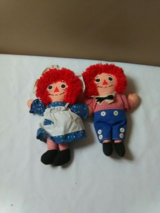 Vintage Raggedy Ann And Andy 9 " Rag Dolls Pre - Owned
