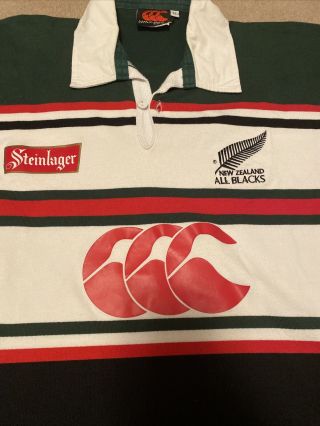 RARE Canterbury Zealand All Blacks Steinlager Rugby Jersey Shirt Size XL HTF 2