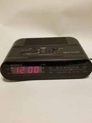 Sony Dream Machine Icf - C243 Am Fm Alarm Clock Radio Black