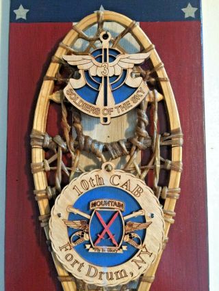 A Plaque From Fort Drum York 10th Mountain Soilders Of The Sky Snowshoe Rare
