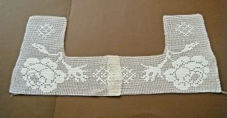 Victorian Bodice Front Collar Hand Crochet Filet Lace For Sewing Reenact Costume
