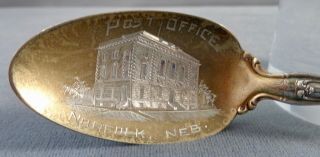 Great Antique Souvenir Spoon Sterling Silver Norfolk Nebraska Post Office